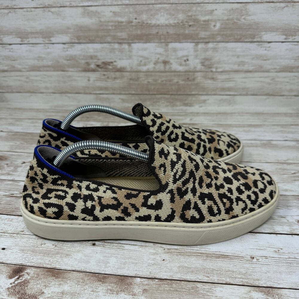 Rothy’s The Sneaker Cheetah Print Tan Slip On Flats Sneakers Women's Size 8